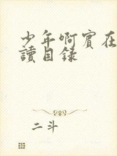 少年啊宾在线阅读目录