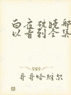 白夜破晓哪里可以看到全集