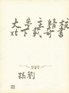 大梦主精校版txt下载奇书网