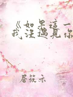 《如果这一秒,我没遇见你》小说