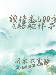 读后感500字《骆驼祥子》