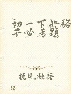 初一下册骆驼祥子必考题