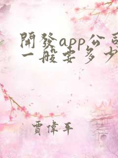 开发app公司一般要多少钱