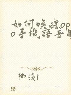 如何唤醒oppo手机语音助手