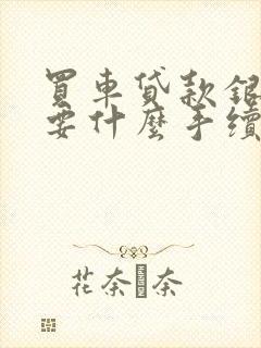 买车贷款银行需要什么手续和条件