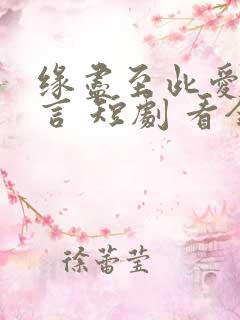 缘尽至此爱不再言 短剧 看全集