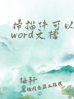 扫描件可以转成word文档