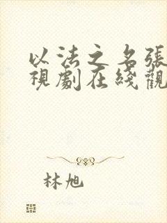 以法之名张译电视剧在线观看免费高