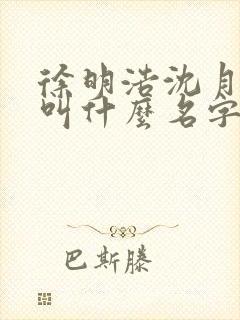 徐明浩沈月小说叫什么名字