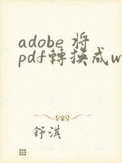 adobe 将pdf转换成word