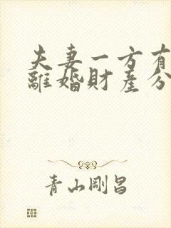 夫妻一方有外遇离婚财产分割