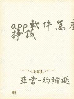 app软件怎么挣钱