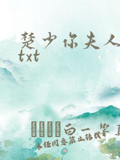 楚少你夫人跑了txt