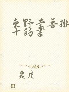 东野圭吾排名前十的书