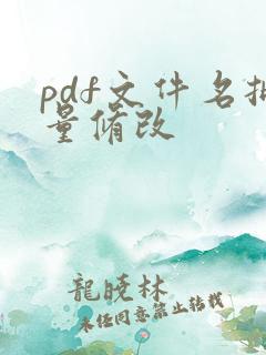 pdf文件名批量修改