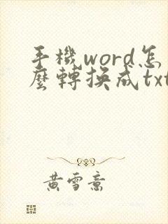 手机word怎么转换成txt