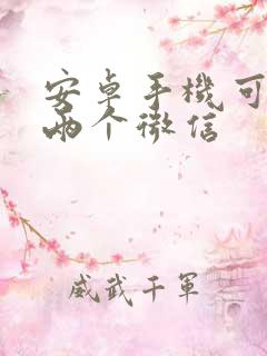 安卓手机可以下两个微信