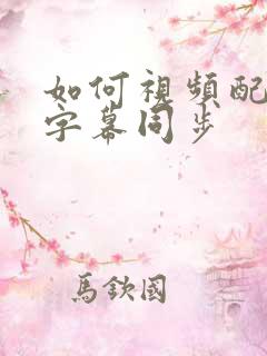 如何视频配音与字幕同步