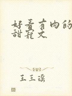 好看有肉的言情甜宠文