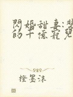 闪婚甜妻:裴少的千亿宠儿