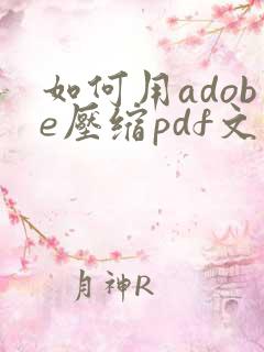 如何用adobe压缩pdf文件大小