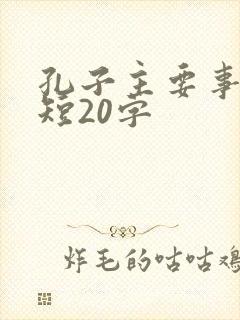 孔子主要事迹简短20字