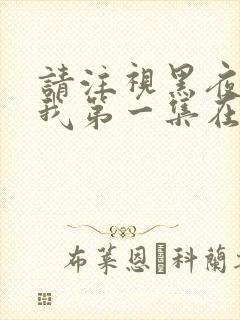 请注视黑夜里的我第一集在线观看