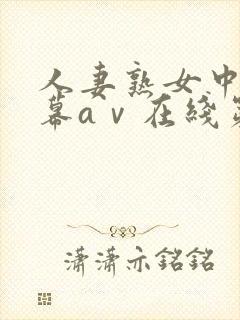 人妻熟女中文字幕aⅴ在线第一页