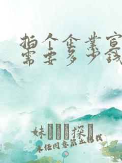 拍个企业宣传片需要多少钱