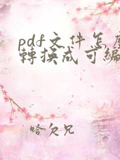 pdf文件怎么转换成可编辑文件
