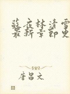 苏夜林清雪小说最新章节更新时间