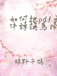 如何把pdf文件转换为扫描件