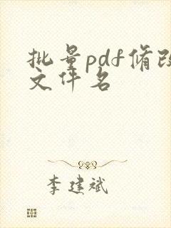 批量pdf修改文件名