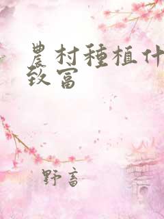 农村种植什么能致富