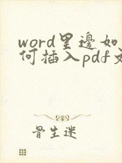 word里边如何插入pdf文件