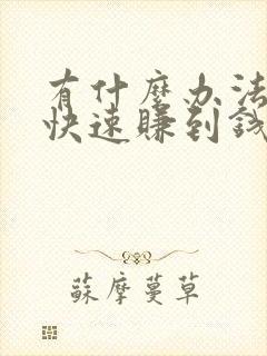 有什么办法可以快速赚到钱