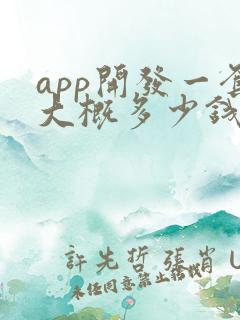 app开发一套大概多少钱