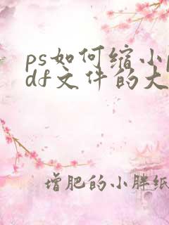 ps如何缩小pdf文件的大小