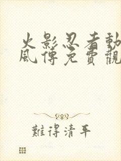 火影忍者动漫疾风传免费观看