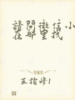 请问微信小程序在哪里找