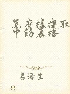 怎么样提取文件中的表格