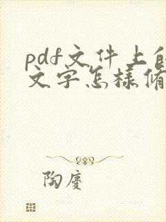 pdf文件上的文字怎样修改