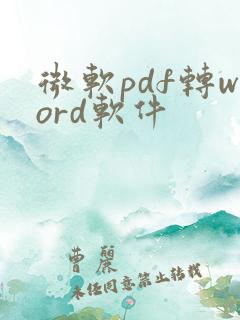 微软pdf转word软件