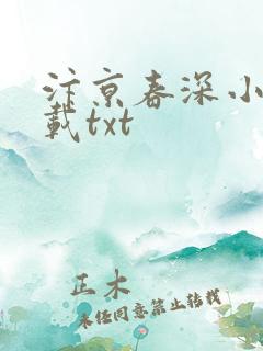 汴京春深小说下载txt
