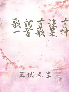 歌词有没有那么一首歌是什么歌