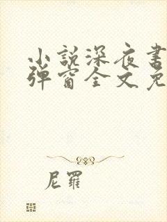 小说深夜书屋无弹窗全文免费阅读
