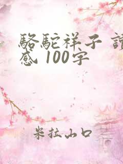 骆驼祥子 读后感 100字