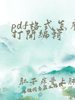 pdf格式怎么打开编辑