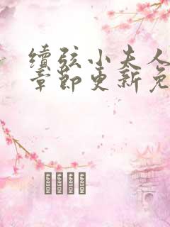 续弦小夫人最新章节更新免费阅读