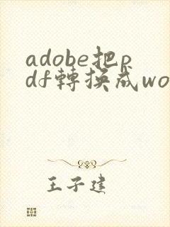 adobe把pdf转换成word